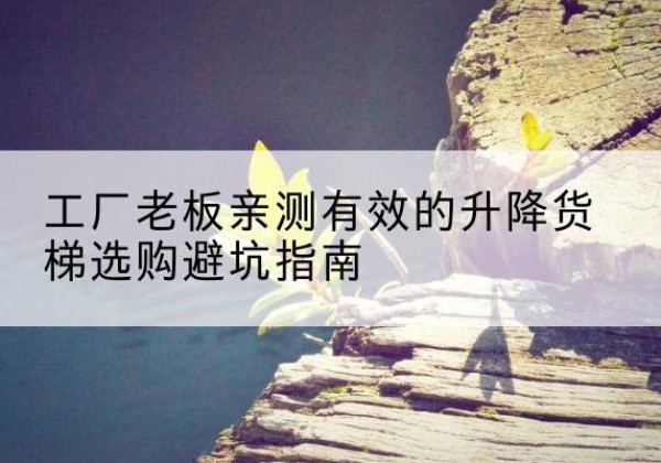 封开升降货梯怎么选-工厂老板亲测有效的升降货梯选购避坑指南